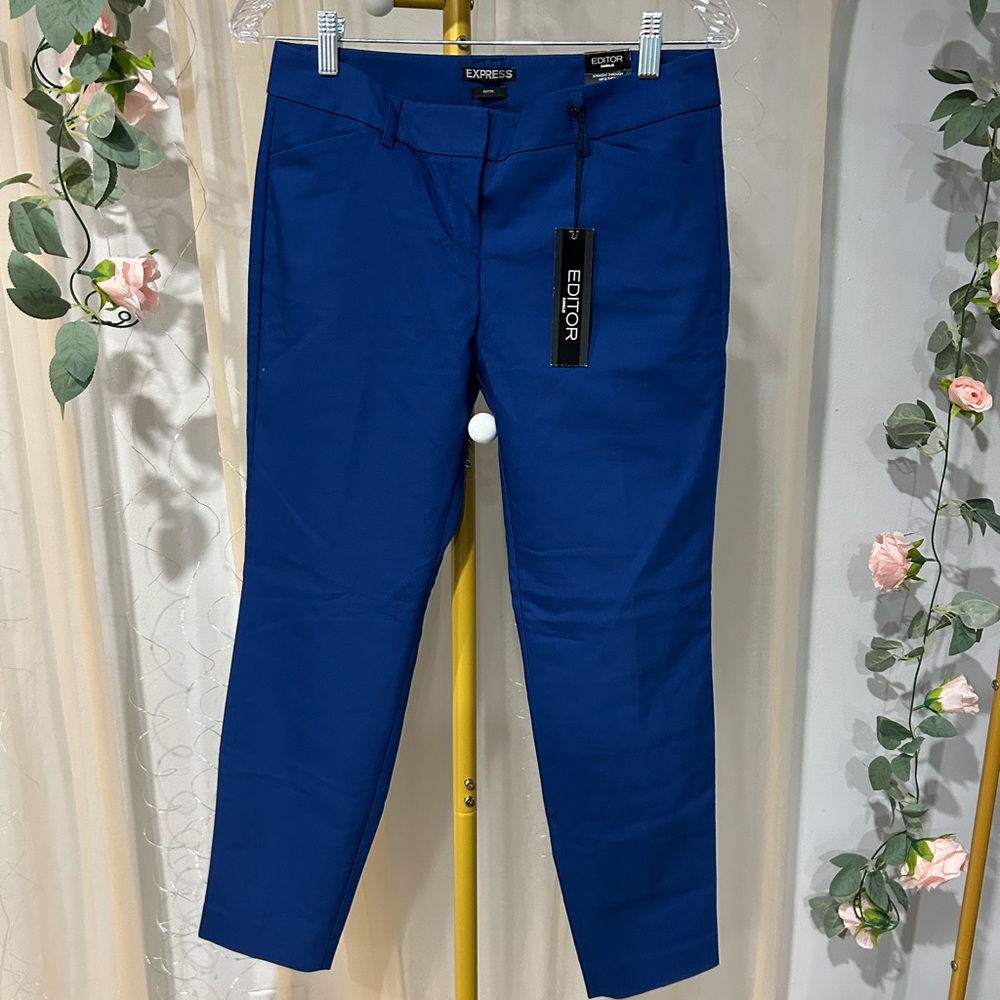 Express Editor Blue Ankle Pants NWT
